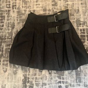Burberry Brit Grey Wool kilt with Leather Belt